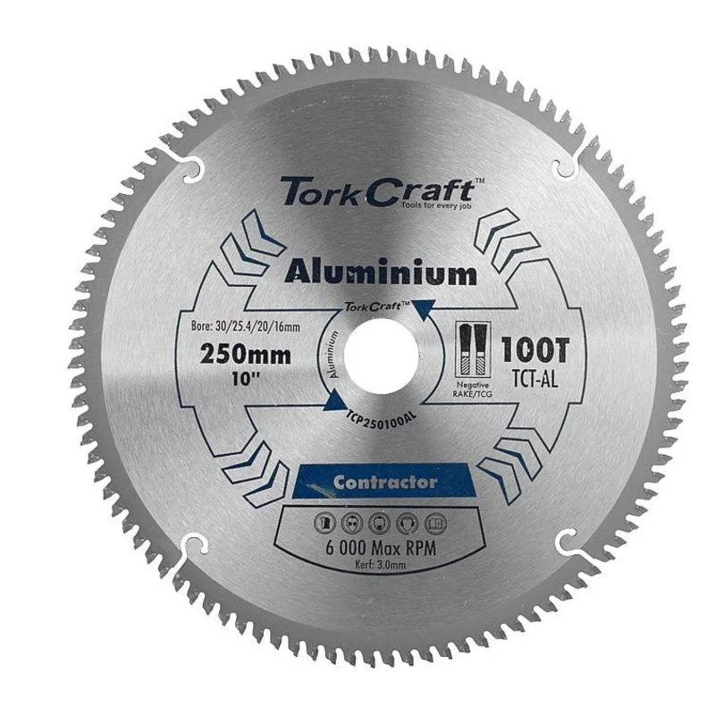 Tork Craft | Saw Blade TCT 250X100T 30/25,4/20/16mm Aluminium Contractor
